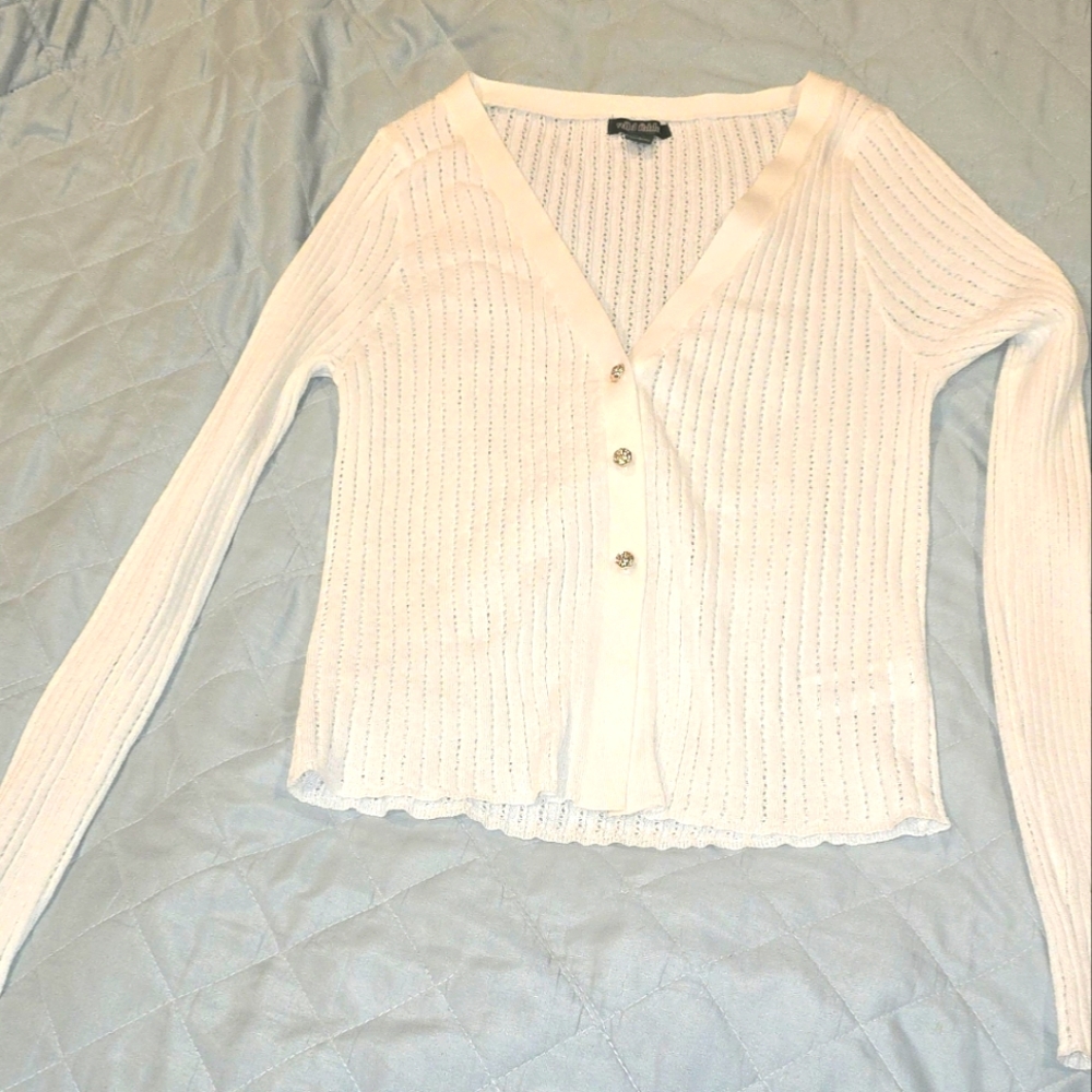 Wild Fable Cream Button-Up Cardigan
